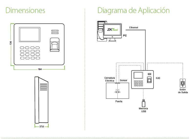 ZKTeco-K40 Diagrama