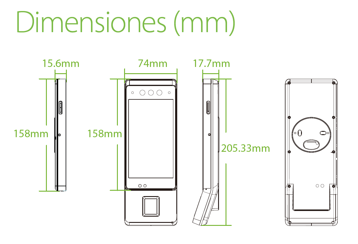 ZKTeco-HorusE1 Dimensiones