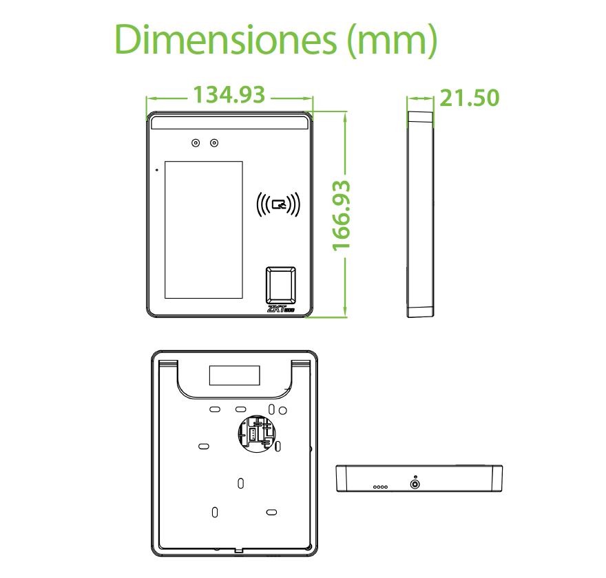 ZKTeco-SpeedFaceH5LP Dimensiones